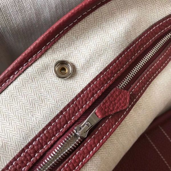 Hermes Garden Party 30 Bag In Bordeaux Taurillon Leather - Image 7