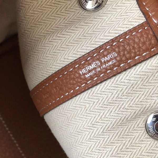 Hermes Garden Party 30 Bag In Gold Taurillon Leather - Image 5