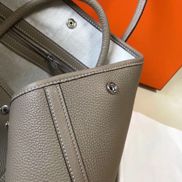 Hermes Garden Party 30 Bag In Grey Taurillon Leather - Image 7