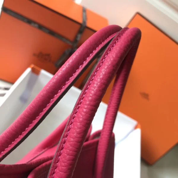 Hermes Garden Party 30 Bag In Rose Red Taurillon Leather - Image 3