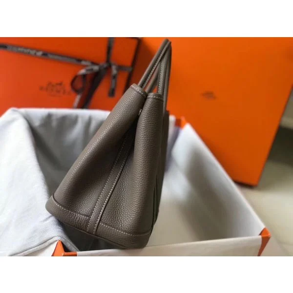 Hermes Garden Party 30 Bag In Taupe Taurillon Leather - Image 4