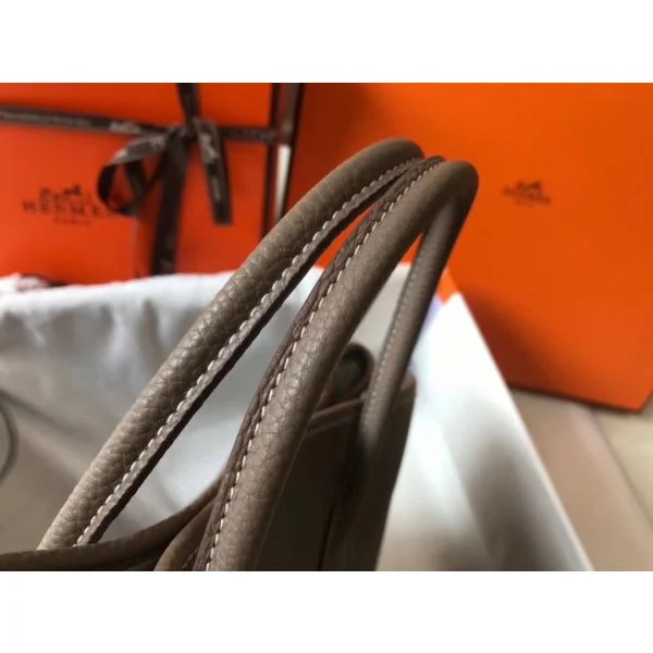 Hermes Garden Party 30 Bag In Taupe Taurillon Leather - Image 5