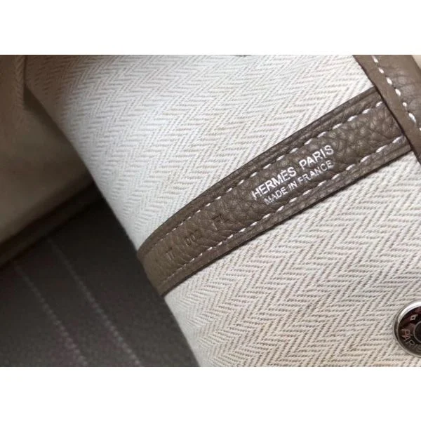 Hermes Garden Party 30 Bag In Taupe Taurillon Leather - Image 6
