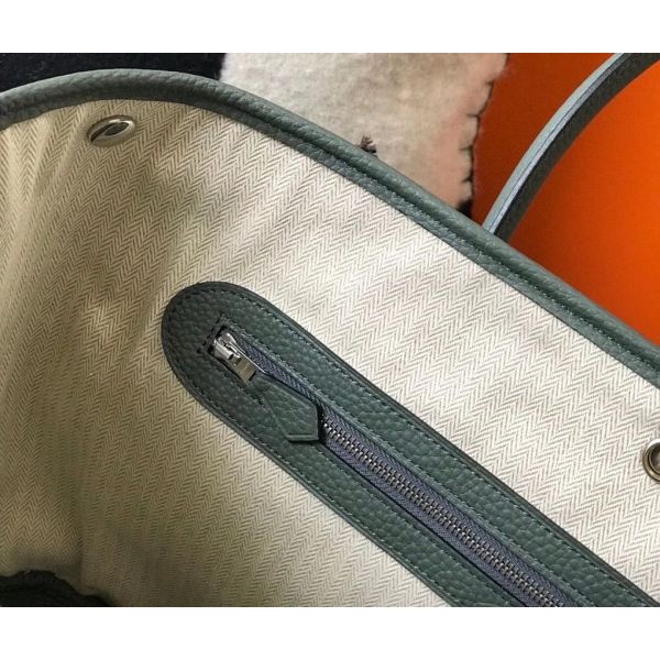 Hermes Garden Party 30 Bag In Vert Amande Taurillon Leather - Image 7