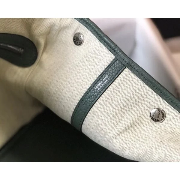 Hermes Garden Party 30 Bag In Vert Amande Taurillon Leather - Image 8