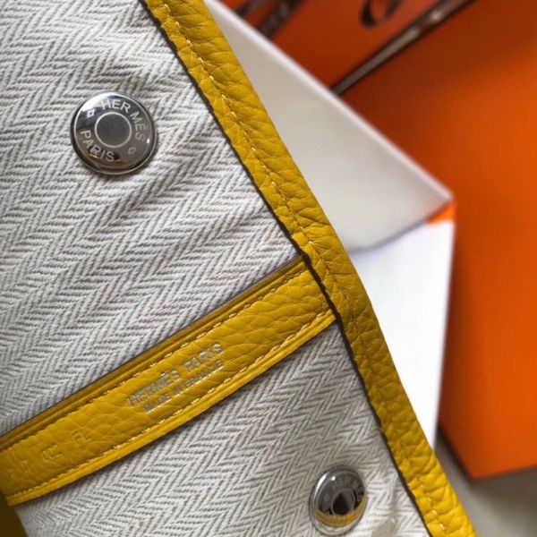 Hermes Garden Party 30 Bag In Yellow Taurillon Leather - Image 7
