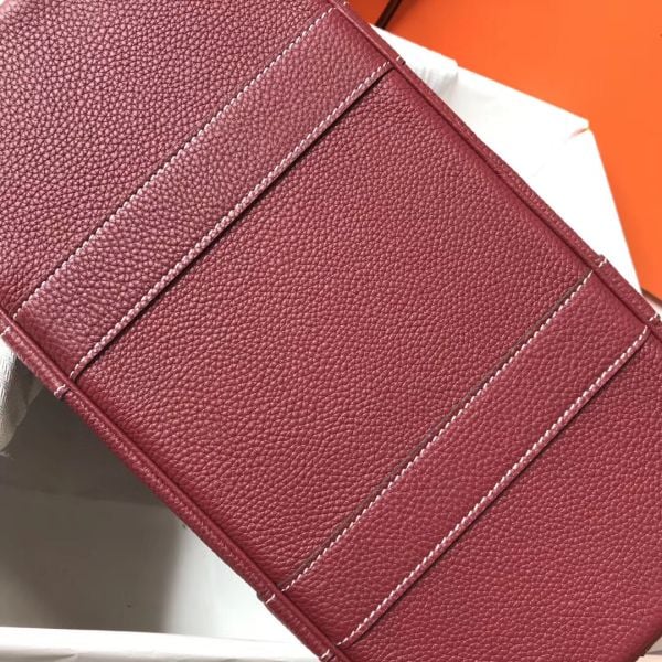 Hermes Garden Party 36 Bag In Bordeaux Clemence Leather - Image 4
