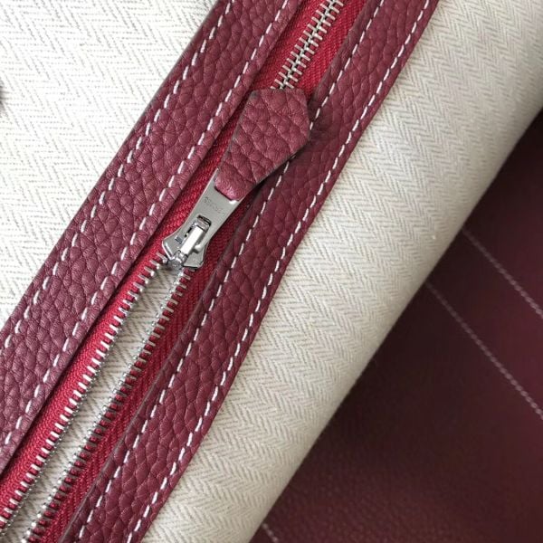 Hermes Garden Party 36 Bag In Bordeaux Clemence Leather - Image 7