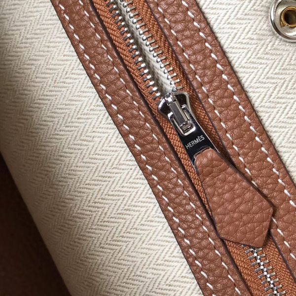 Hermes Garden Party 36 Bag In Gold Clemence Leather - Image 6