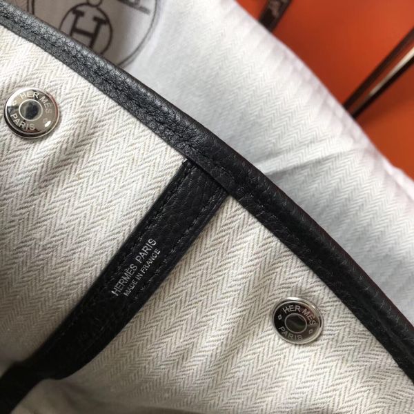 Hermes Garden Party 36 Bag In Black Clemence Leather - Image 6