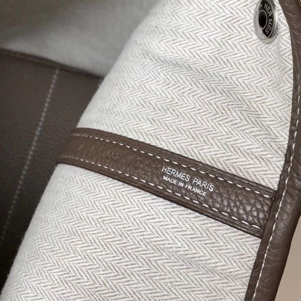 Hermes Garden Party 36 Bag In Taupe Clemence Leather - Image 5