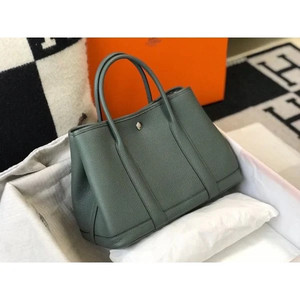 Hermes Garden Party 36 Bag In Vert Amande Clemence Leather - Image 5