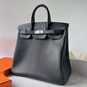 Hermes HAC Birkin 40 Handmade Bag in Black Clemence Leather