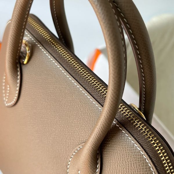 Hermes Bolide 1923 25 Handmade Bag In Taupe Epsom Calfskin - Image 6