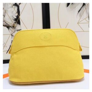 Hermes Medium Bolide Travel Case In Yellow Cotton