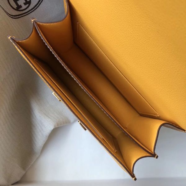 Hermes Constance 18 Handmade Bag In Yellow Embossed Crocodile - Image 8