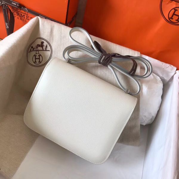 Hermes Constance 18 Handmade Bag In White Epsom Leather - Image 2