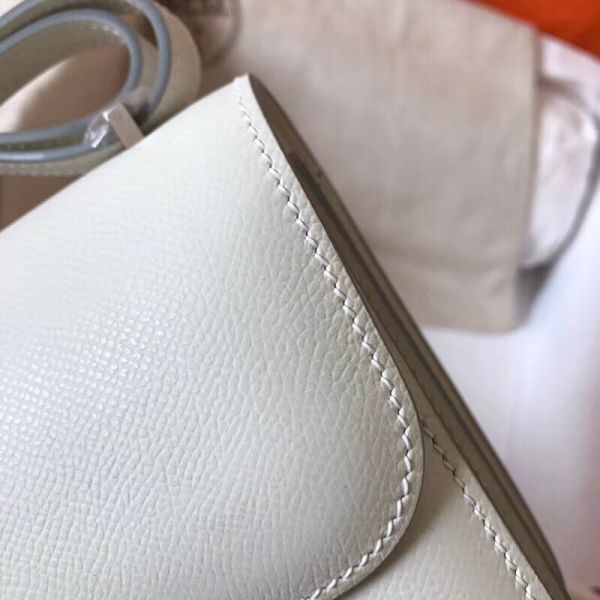 Hermes Constance 18 Handmade Bag In White Epsom Leather - Image 3