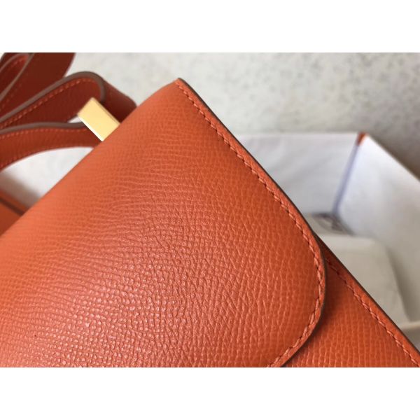 Hermes Constance 24 Handmade Bag In Orange Epsom Leather - Image 3