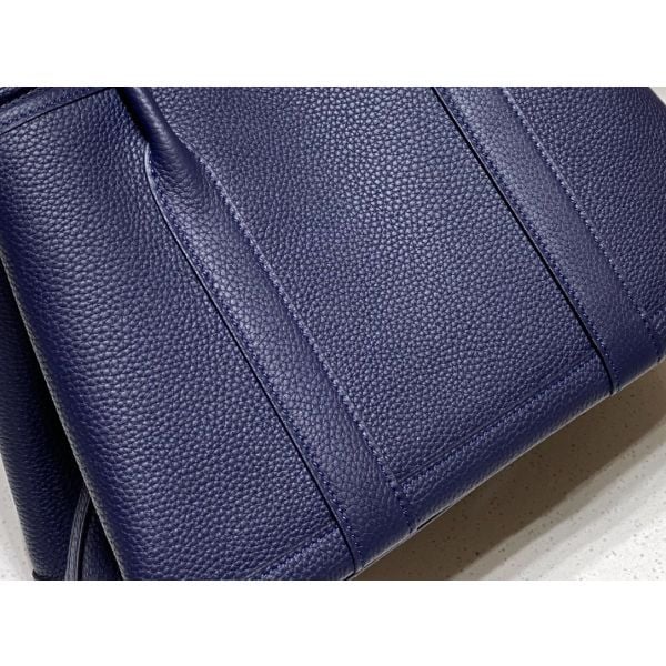 Hermes Garden Party 30 Bag In Blue Saphir Taurillon Leather - Image 4
