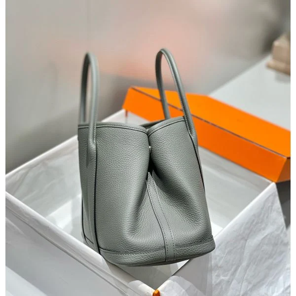 Hermes Garden Party 30 Bag In Gris Meyer Taurillon Leather - Image 2