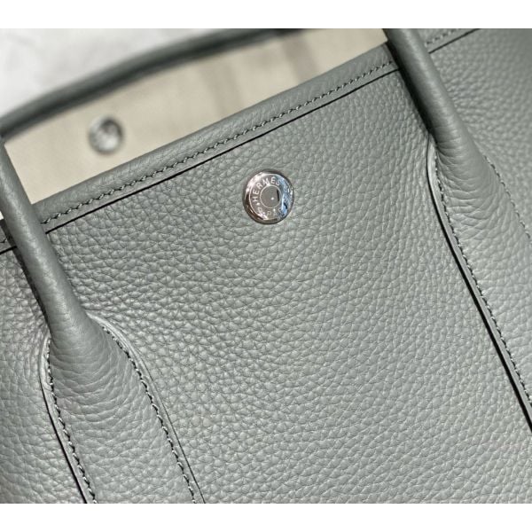 Hermes Garden Party 30 Bag In Gris Meyer Taurillon Leather - Image 5