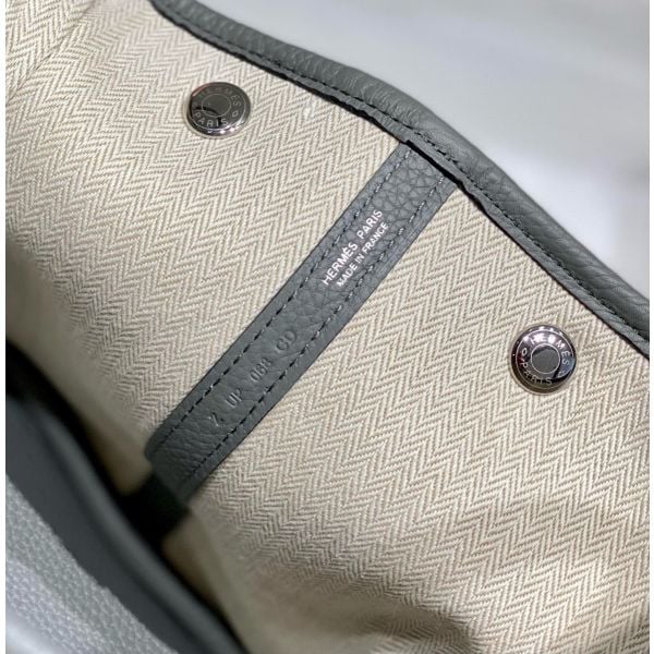 Hermes Garden Party 30 Bag In Gris Meyer Taurillon Leather - Image 6
