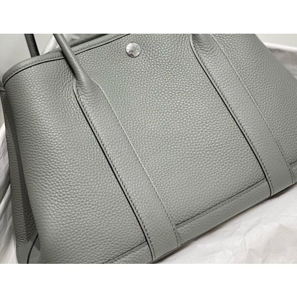 Hermes Garden Party 30 Bag In Gris Meyer Taurillon Leather - Image 7