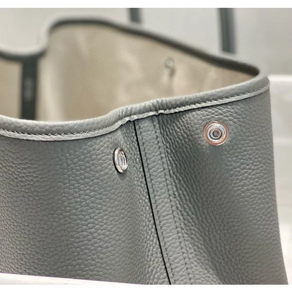 Hermes Garden Party 30 Bag In Gris Meyer Taurillon Leather - Image 8