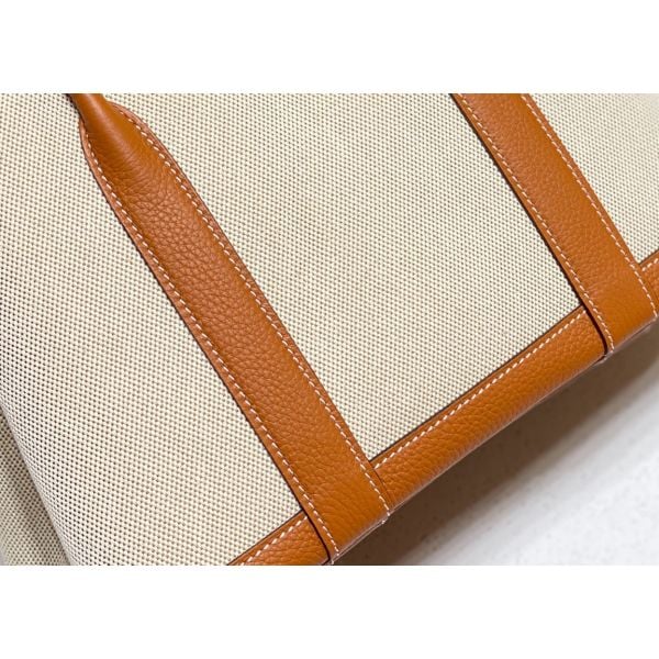 Hermes Garden Party 30cm Bag in Toile and Gold Leather - Image 4