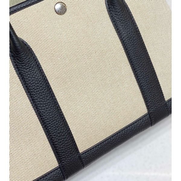 Hermes Garden Party 30cm Bag in Toile and Black Leather - Image 4