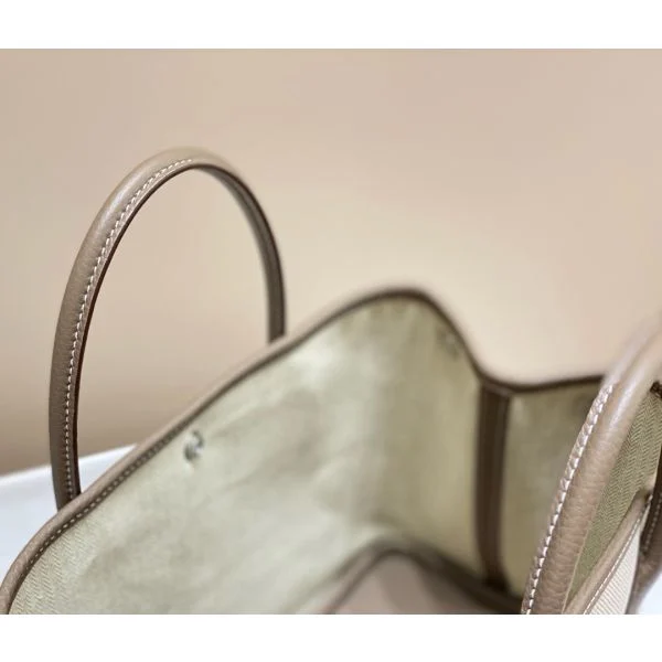 Hermes Garden Party 30cm Bag in Toile and Taupe Leather - Image 7