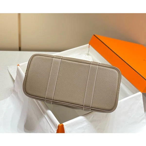 Hermes Garden Party 30cm Bag in Toile and Taupe Leather - Image 8