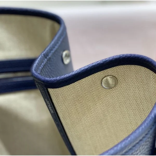 Hermes Garden Party 36 Bag In Blue Saphir Clemence Leather - Image 9