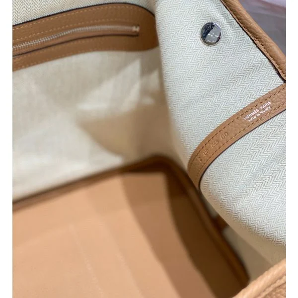 Hermes Garden Party 36 Bag In Chai Clemence Leather - Image 8