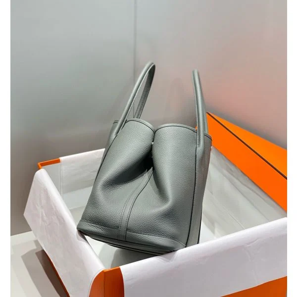 Hermes Garden Party 36 Bag In Gris Meyer Clemence Leather - Image 2