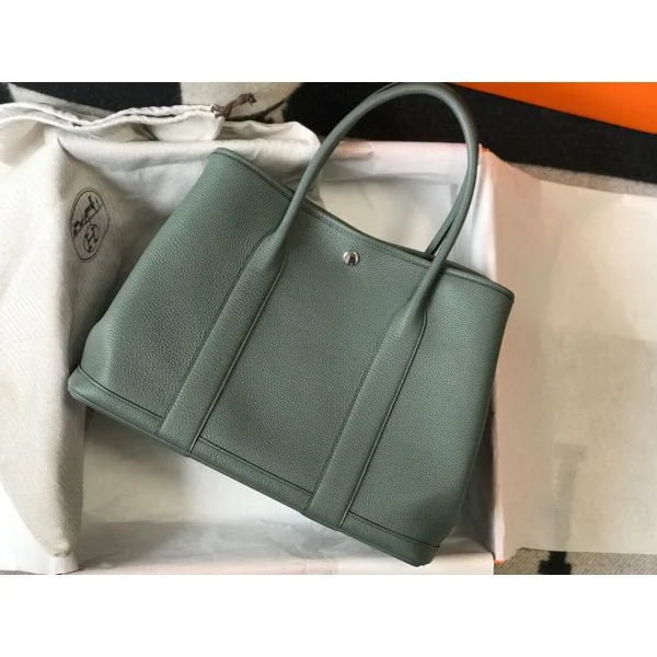 Hermes Garden Party 36 Bag In Vert Amanda Clemence Leather - Image 2