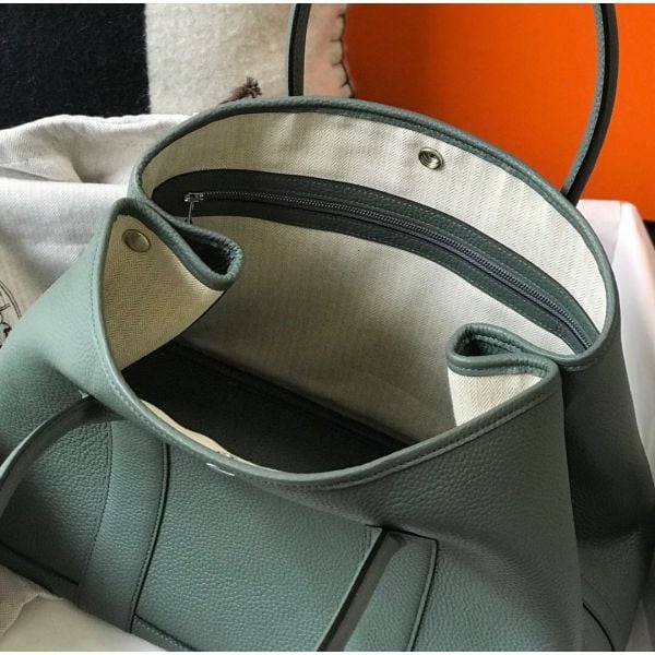 Hermes Garden Party 36 Bag In Vert Amanda Clemence Leather - Image 9
