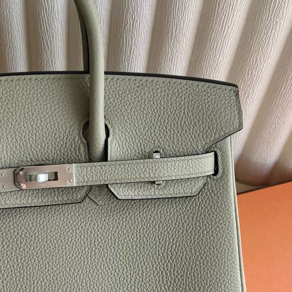 Hermes Birkin 25 Retourne Handmade Bag in Sauge Clemence Leather - Image 2