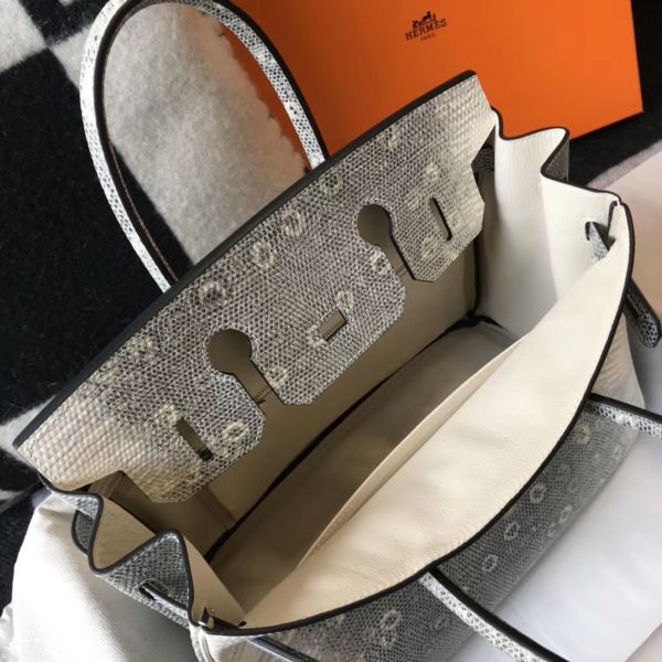 Hermes Birkin 25cm Bag In Ombre Embossed Natural Lizard - Image 8