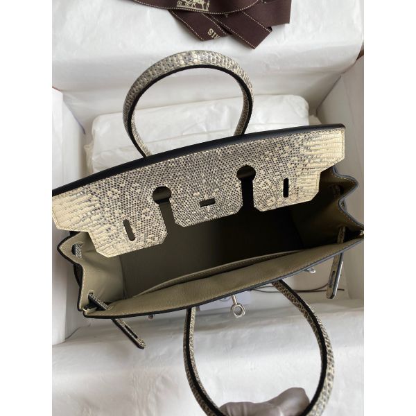 Hermes Birkin 25 Retourne Handmade Bag In Ombre Lizard Leather - Image 7