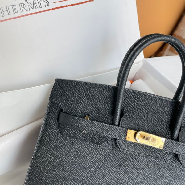 Hermes Birkin 25 Sellier Handmade Bag In Black Epsom Calfskin - Image 2