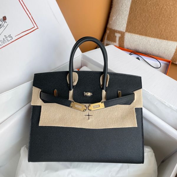Hermes Birkin 25 Sellier Handmade Bag In Black Epsom Calfskin - Image 4