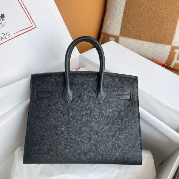 Hermes Birkin 25 Sellier Handmade Bag In Black Epsom Calfskin - Image 5