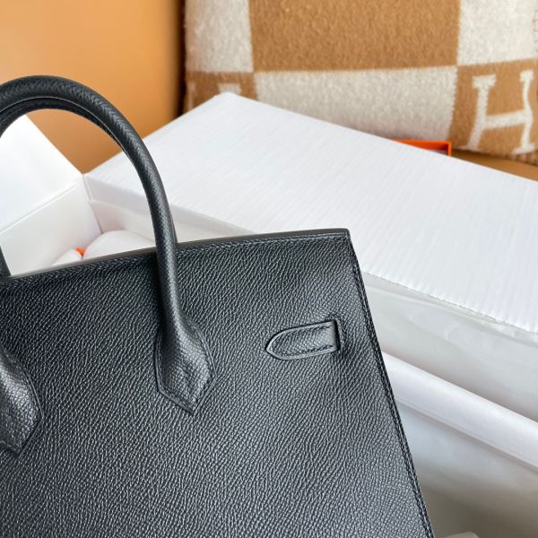 Hermes Birkin 25 Sellier Handmade Bag In Black Epsom Calfskin - Image 6