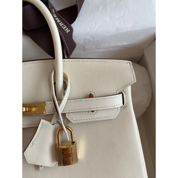 Hermes Birkin 25 Retourne Handmade Bag In Nata Swift Calfskin - Image 2