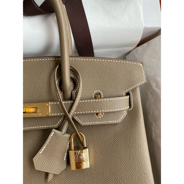 Hermes Birkin 35 Retourne Handmade Bag in Taupe Epsom Calfskin - Image 3