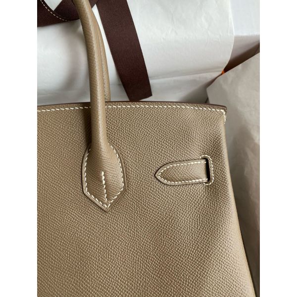 Hermes Birkin 35 Retourne Handmade Bag in Taupe Epsom Calfskin - Image 4