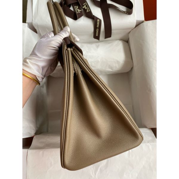 Hermes Birkin 35 Retourne Handmade Bag in Taupe Epsom Calfskin - Image 5