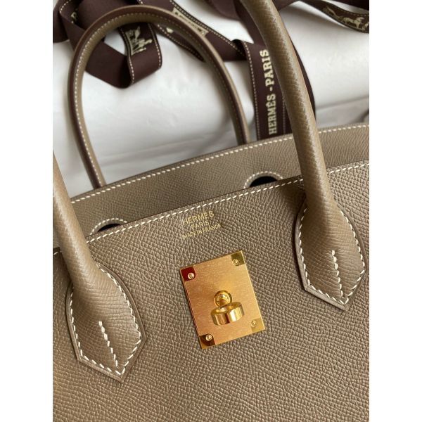 Hermes Birkin 35 Retourne Handmade Bag in Taupe Epsom Calfskin - Image 6